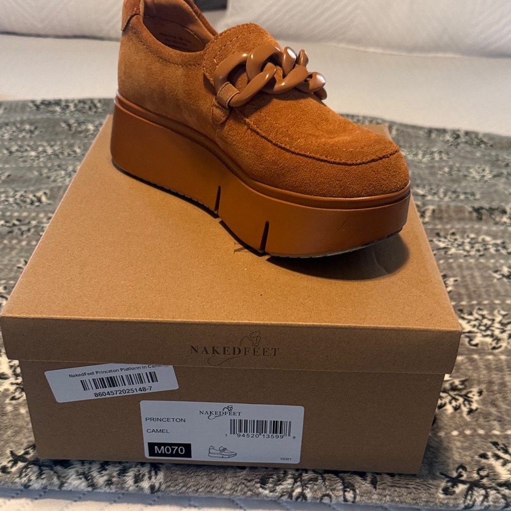 Naked Feet Tan Platform Sneakers